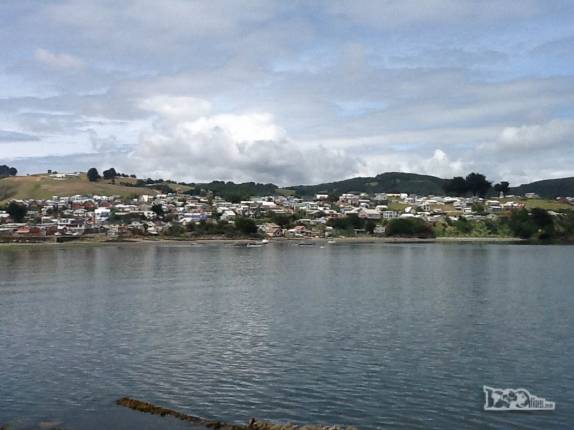 A cidade de Ancud, no norte da Ilha de Chiloé, no Chile